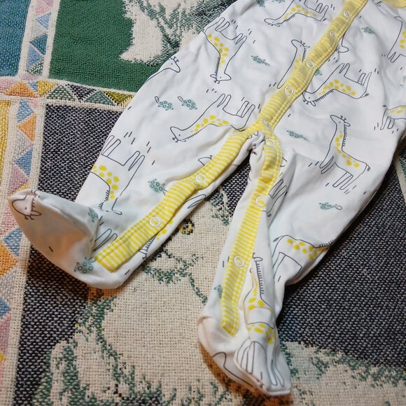 Simple Joys by Carter's 3-6M Infant Baby White & Yellow Giraffe Booted Onesie - Picture 8 of 8
